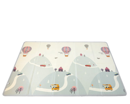 KIOKIDS - Tappeto giochi reversibile pieghevole - ELEFANTI