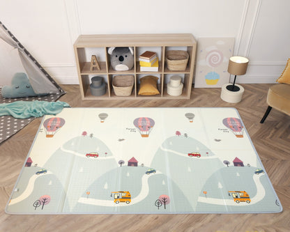 KIOKIDS - Tappeto giochi reversibile pieghevole - MONTAGNE