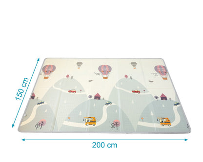 KIOKIDS - Tappeto giochi reversibile pieghevole - MONTAGNE