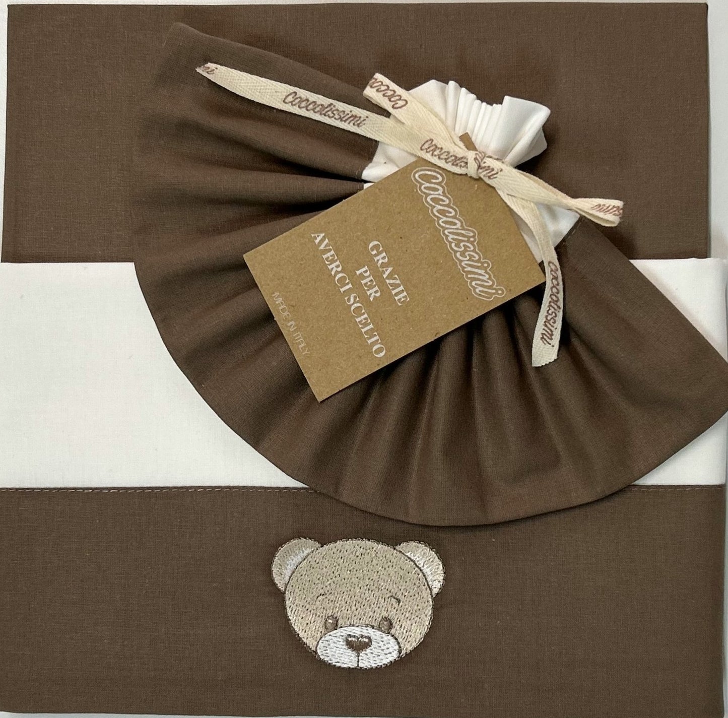COCCOLISSIMI - set lenzuola 3 pezzi lettino Teddy - Moka
