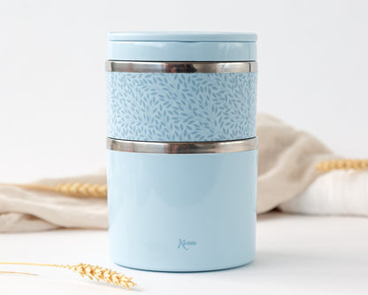 KIOKIDS - Thermos doppio per alimenti in acciaio 930ml - CELESTE