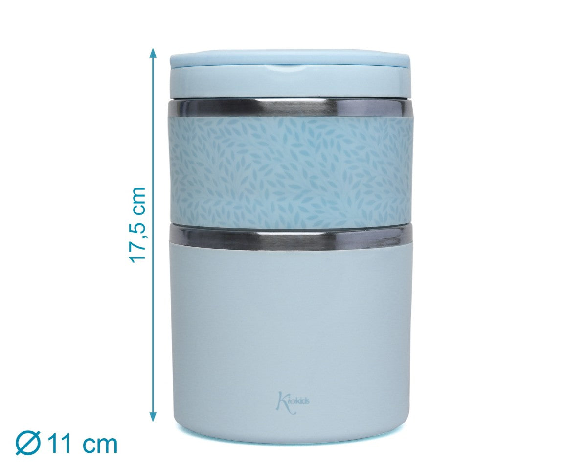 KIOKIDS - Thermos doppio per alimenti in acciaio 930ml - CELESTE
