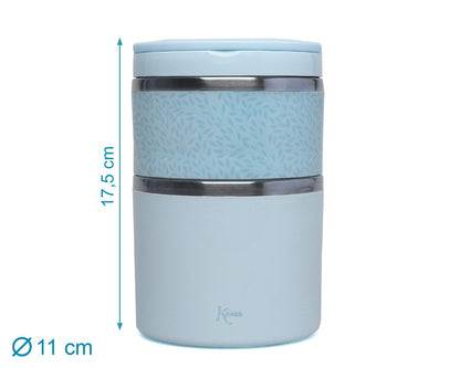 KIOKIDS - Thermos doppio per alimenti in acciaio 930ml - CELESTE