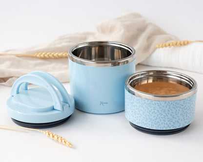 KIOKIDS - Thermos doppio per alimenti in acciaio 930ml - CELESTE