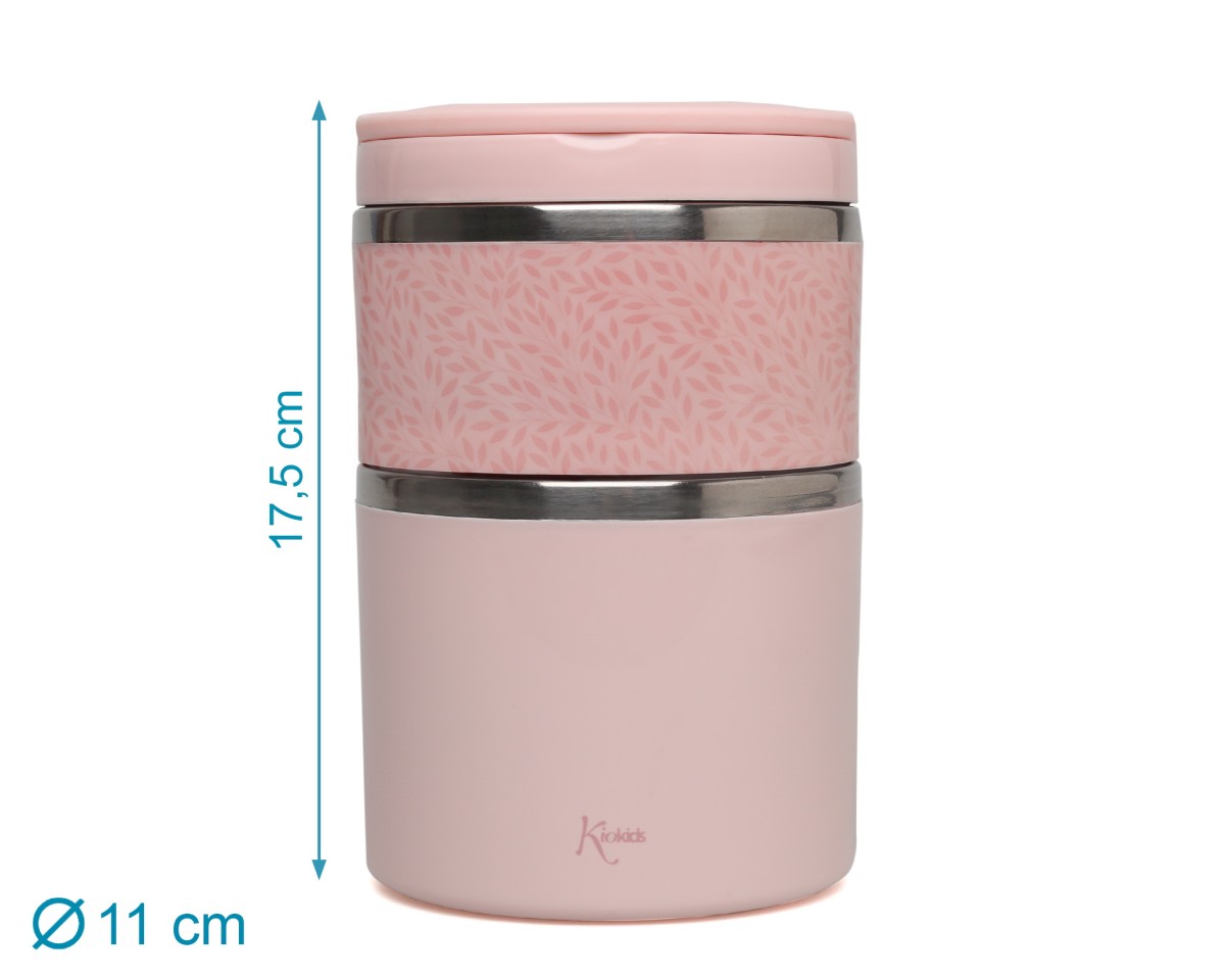 KIOKIDS - Thermos doppio per alimenti in acciaio 930ml - ROSA