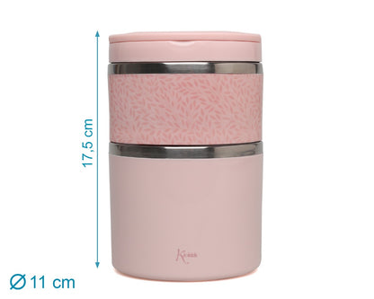 KIOKIDS - Thermos doppio per alimenti in acciaio 930ml - ROSA