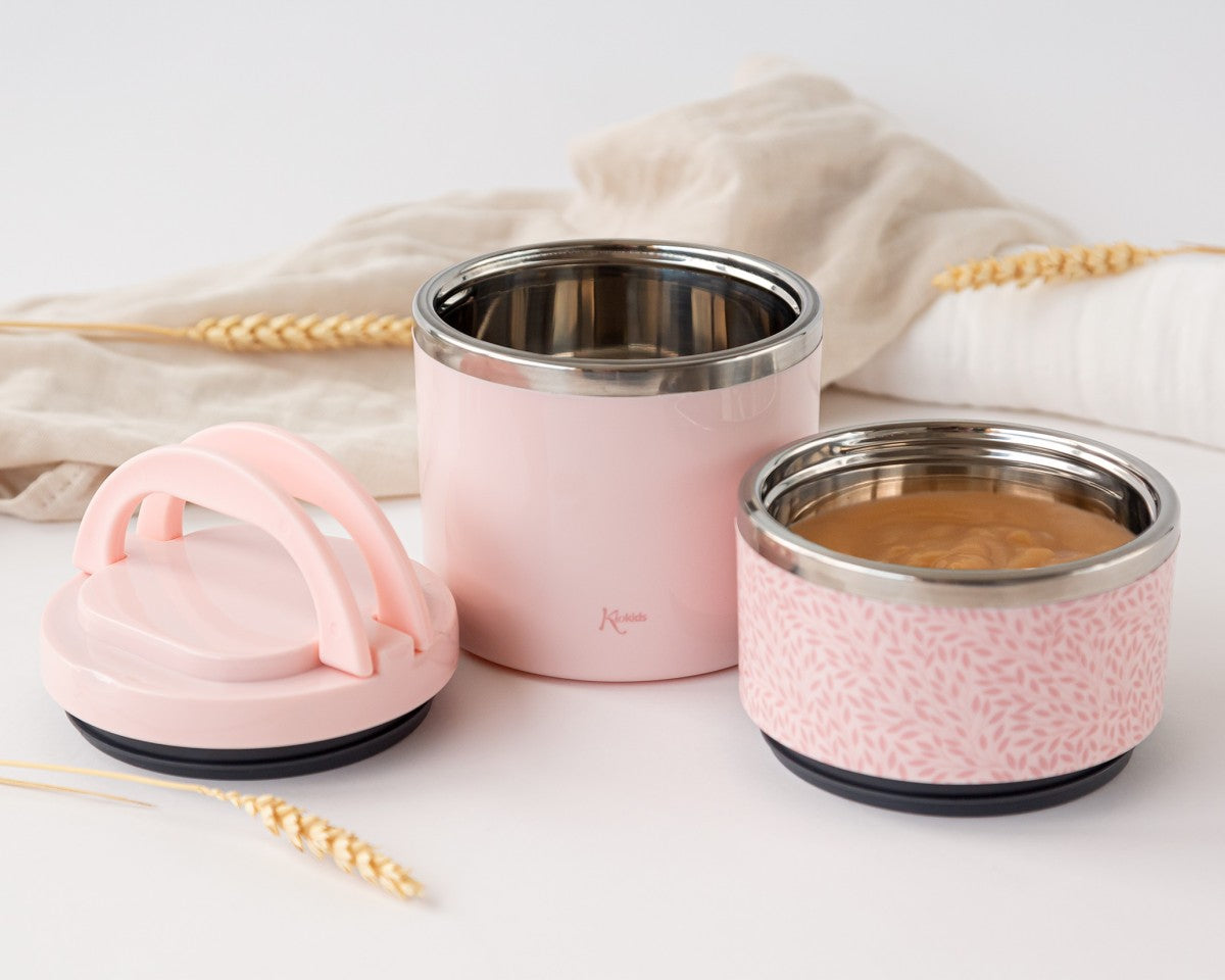 KIOKIDS - Thermos doppio per alimenti in acciaio 930ml - ROSA