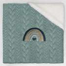 COCCOLISSIMI - coperta Treccia foderata sherpa - culla / carrozzina Rainbow agave